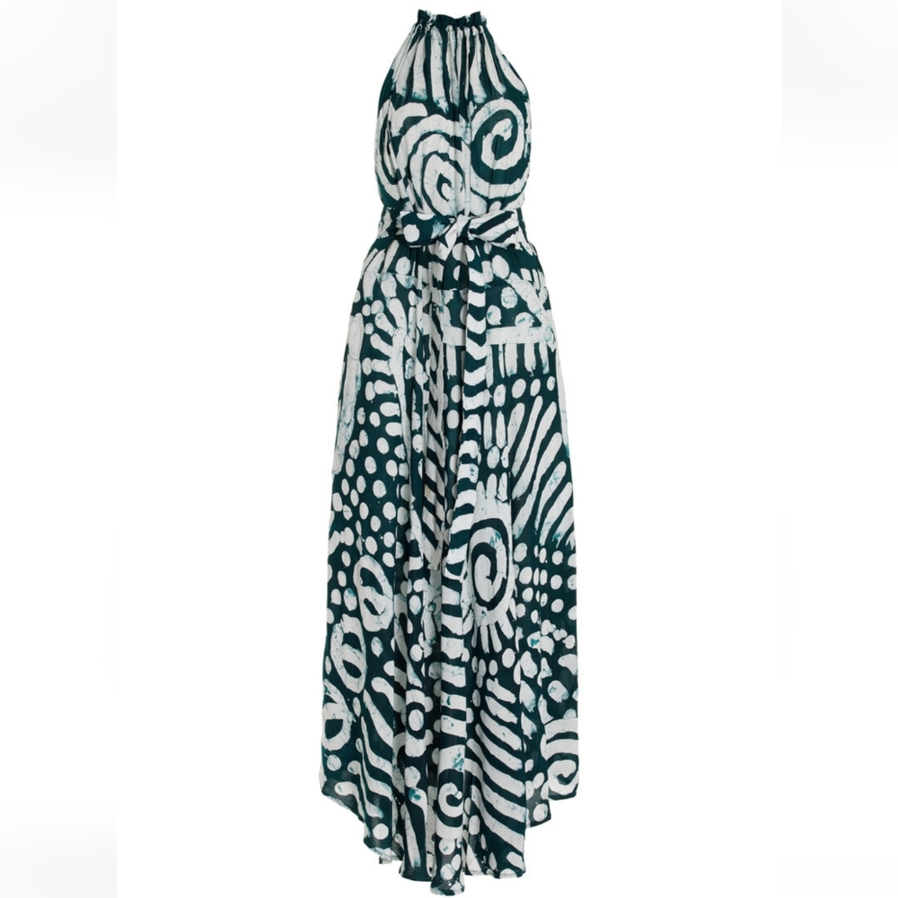 NWOT Busayo Ope Geometric Halter-Neck Maxi Dress